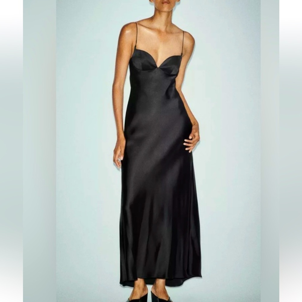 Elegant Black Satin Gown